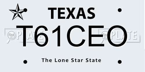 T61CEO Texas License Plate