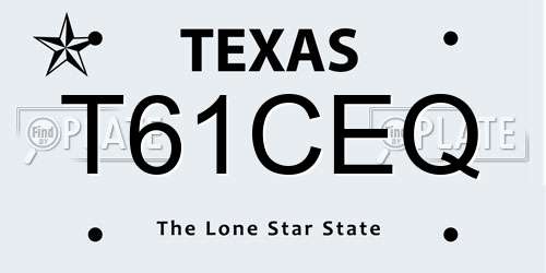 T61CEQ Texas License Plate