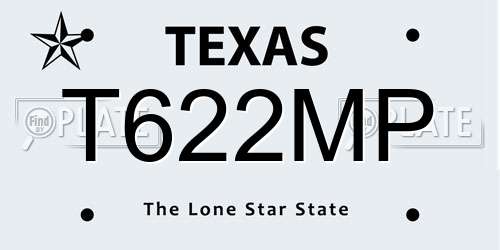 T622MP Texas License Plate
