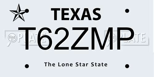 T62ZMP Texas License Plate