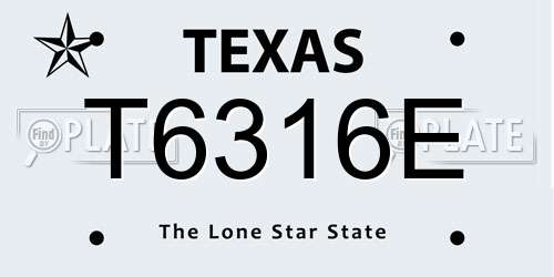 T6316E Texas License Plate