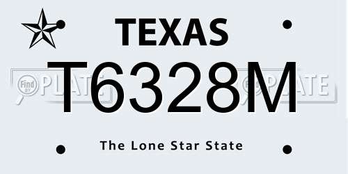T6328M Texas License Plate