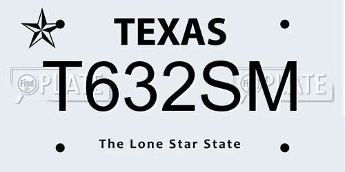 T632SM Texas License Plate