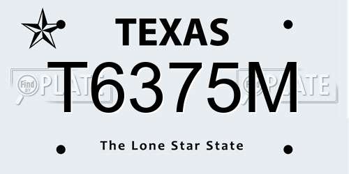 T6375M Texas License Plate