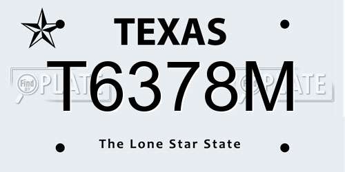 T6378M Texas License Plate