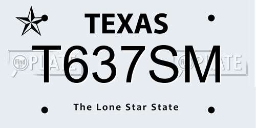 T637SM Texas License Plate