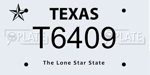 T6409 Texas License Plate