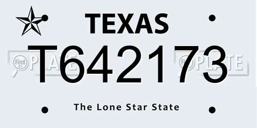 T642173 Texas License Plate