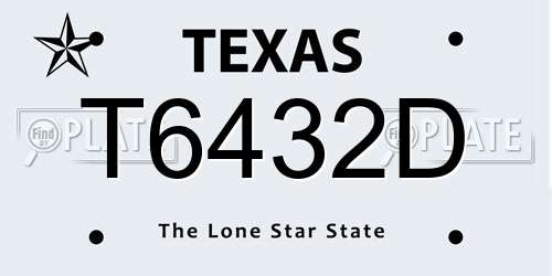 T6432D Texas License Plate