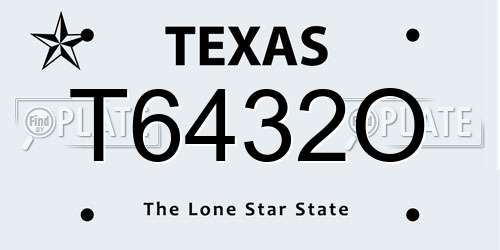 T6432O Texas License Plate
