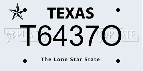 T6437O Texas License Plate