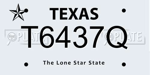 T6437Q Texas License Plate