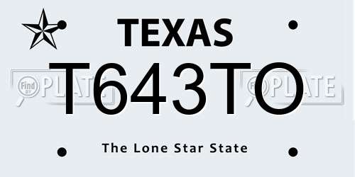 T643TO Texas License Plate