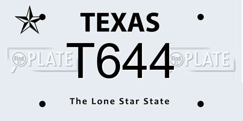 T644 Texas License Plate