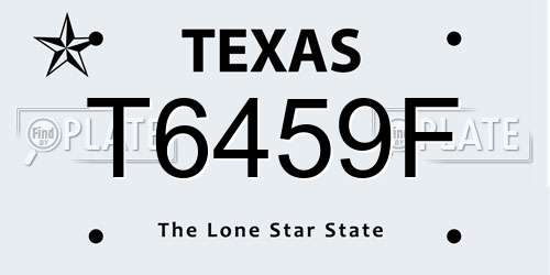 T6459F Texas License Plate