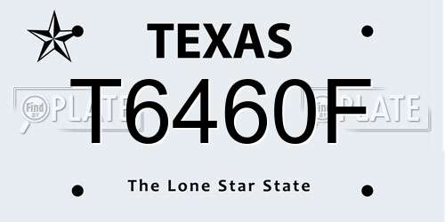T6460F Texas License Plate