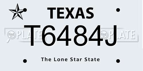 T6484J Texas License Plate