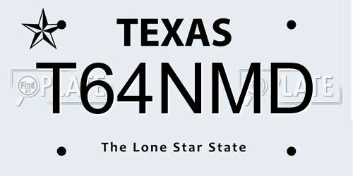 T64NMD Texas License Plate