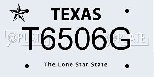 T6506G Texas License Plate