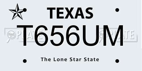 T656UM Texas License Plate