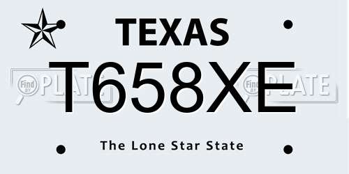 T658XE Texas License Plate