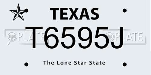 T6595J Texas License Plate
