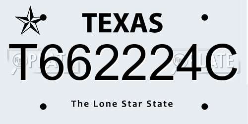 T662224C Texas License Plate