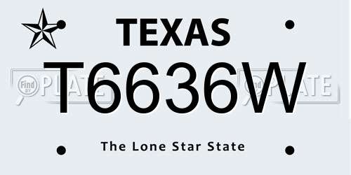 T6636W Texas License Plate