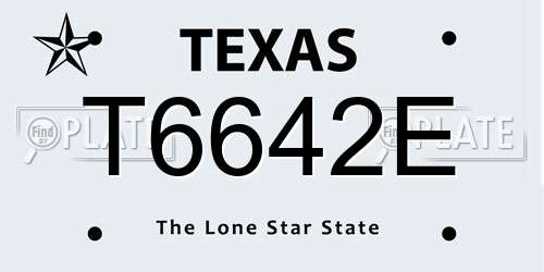 T6642E Texas License Plate