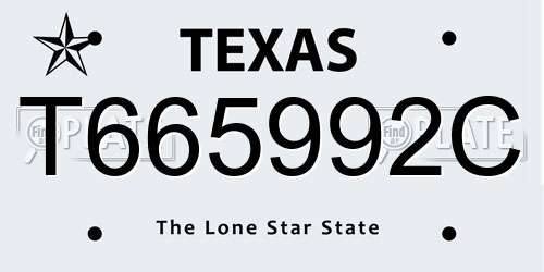 T665992C Texas License Plate