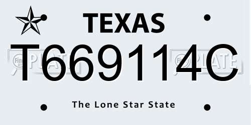 T669114C Texas License Plate