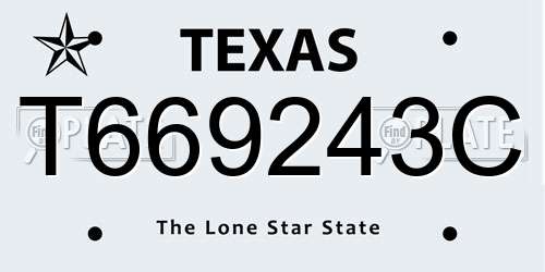 T669243C Texas License Plate