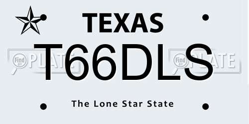 T66DLS Texas License Plate