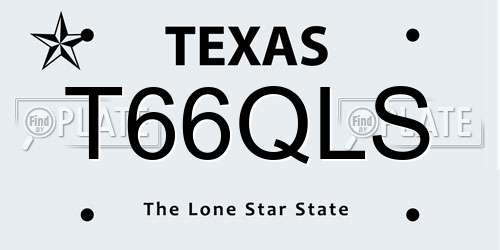 T66QLS Texas License Plate