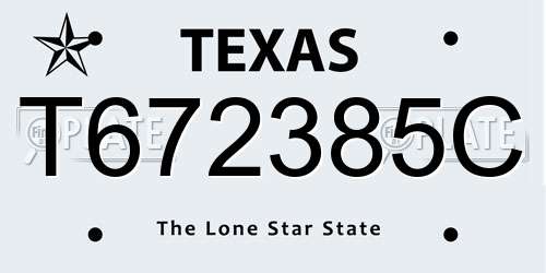 T672385C Texas License Plate