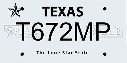 T672MP Texas License Plate