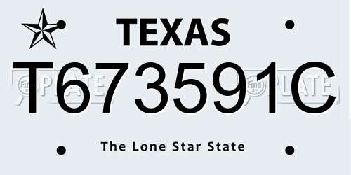 T673591C Texas License Plate