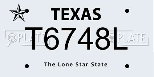 T6748L Texas License Plate