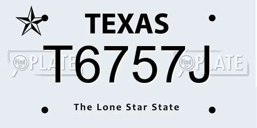 T6757J Texas License Plate