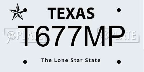 T677MP Texas License Plate