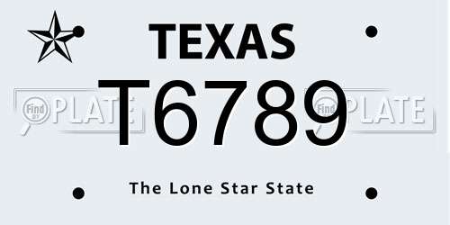 T6789 Texas License Plate