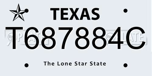 T687884C Texas License Plate