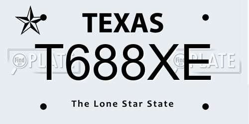 T688XE Texas License Plate