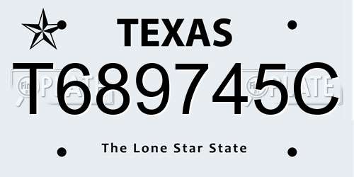 T689745C Texas License Plate