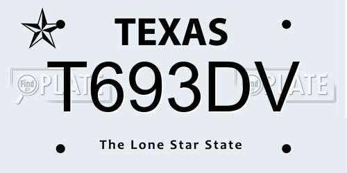 T693DV Texas License Plate