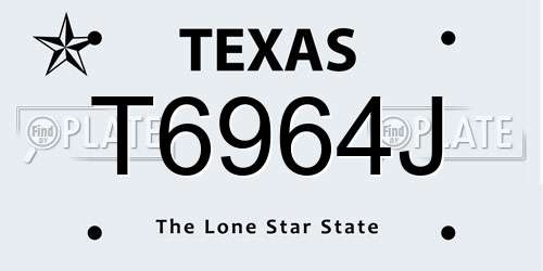 T6964J Texas License Plate