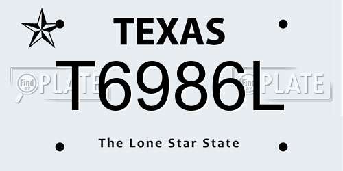 T6986L Texas License Plate