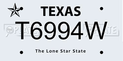 T6994W Texas License Plate