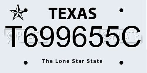 T699655C Texas License Plate