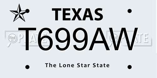 T699AW Texas License Plate